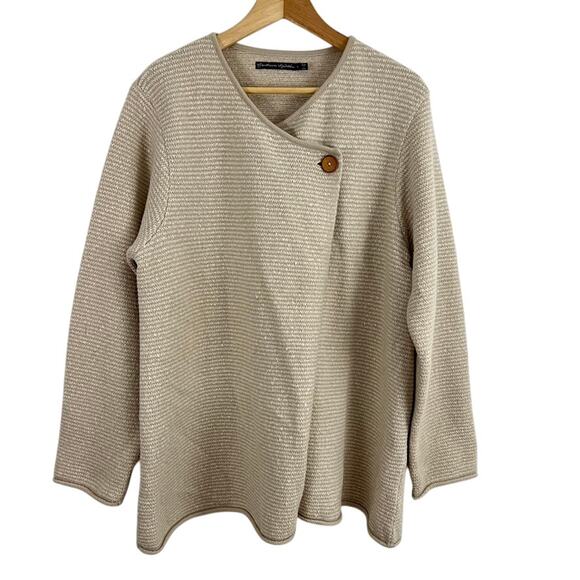 Gudrun Sjoden Wool Blend Cardigan Sweater Women Size Large Top Button - Picture 1 of 9